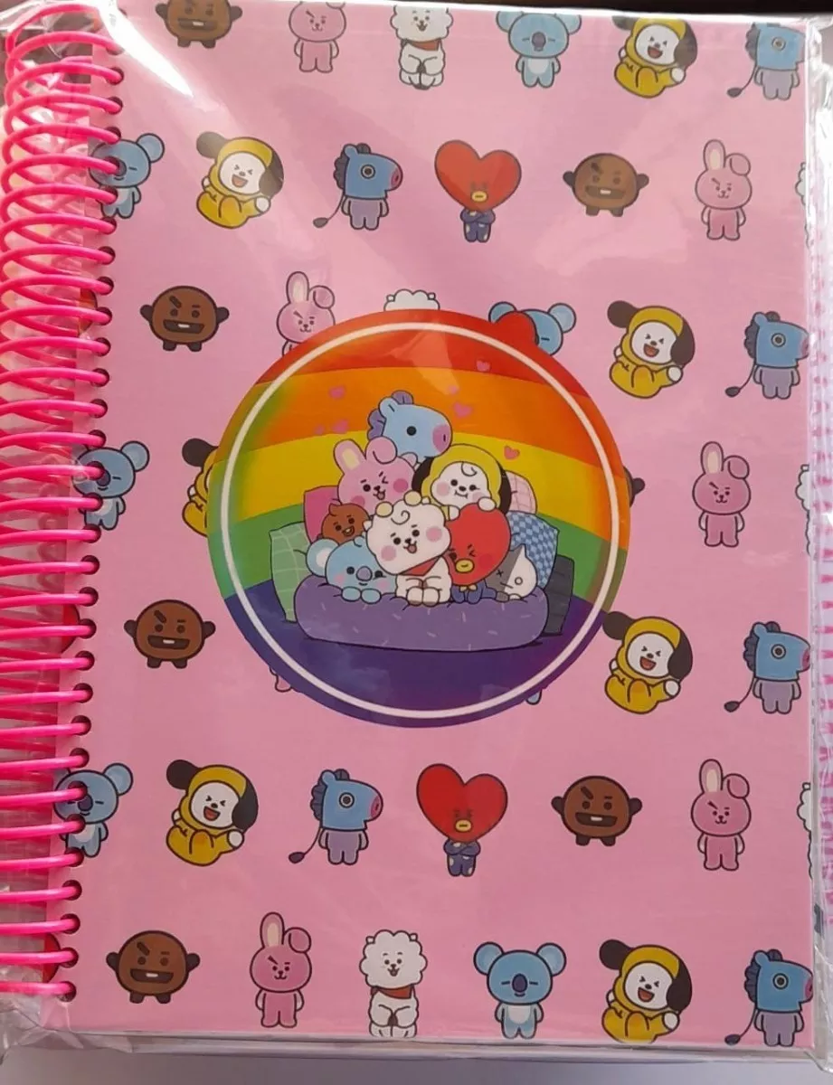CUADERNO UNIVERSITARIO 200 HJS DISEÑO BTS KPOP 3 MATERIAS - 1