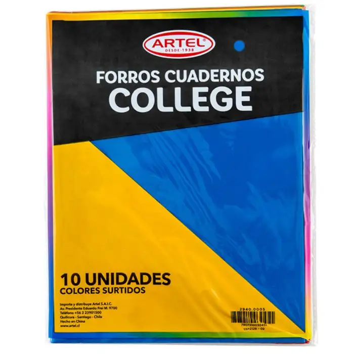 PACK 10 CUADERNO COLLAGE 80 HJS MATEMATICA 5 MM + 10 FORROS COLLAGE COLORES - 2