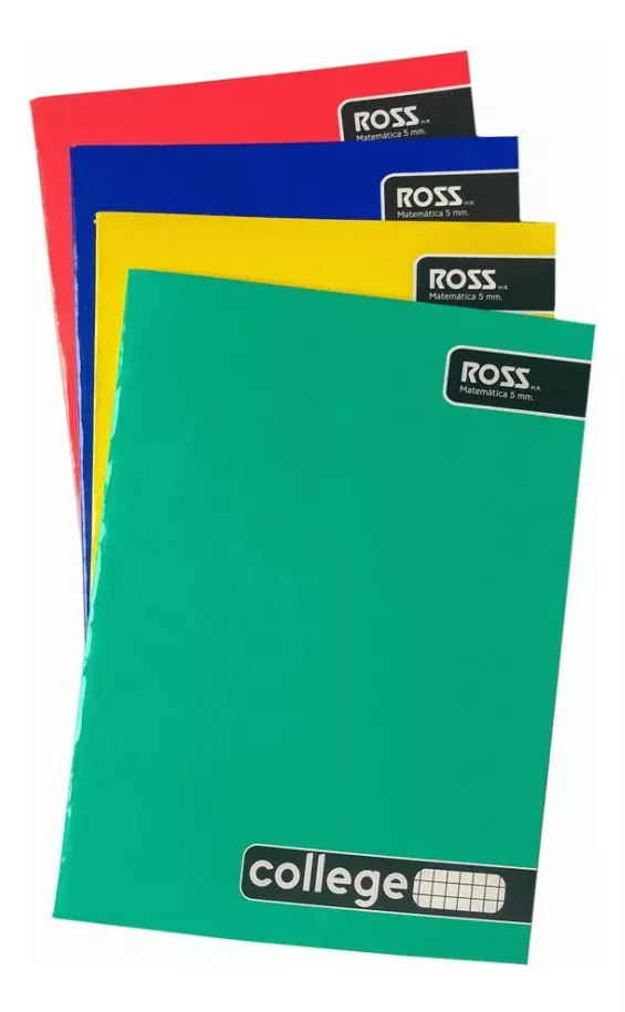 PACK 10 CUADERNO COLLAGE 80 HJS MATEMATICA 5 MM + 10 FORROS COLLAGE COLORES - 3