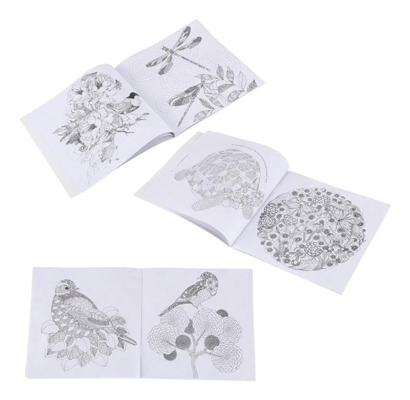 SET 3 MANDALAS PARA COLOREAR + LAPICES TIRALINEA 12 COLORES - 3