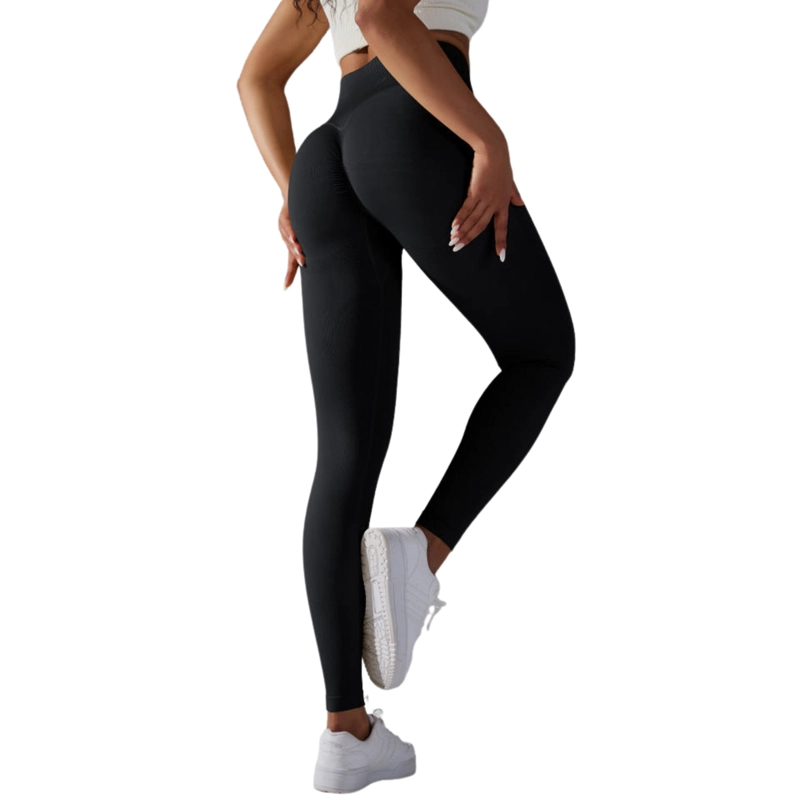 CALZAS LEGGINGS PUSH UP SOLIDO SUKHA NEGRO - 1