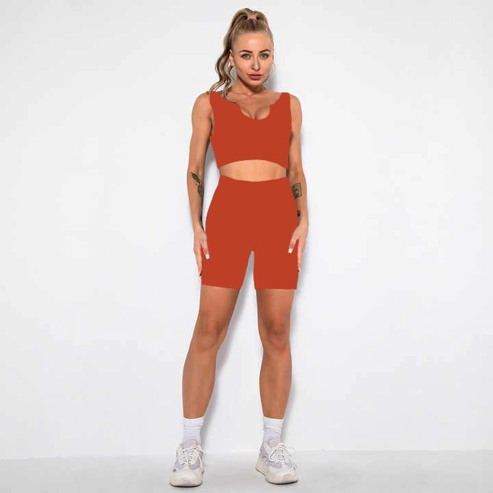 CONJUNTO DEPORTIVO MUJER SUKHA CAFE CORTO M - 2