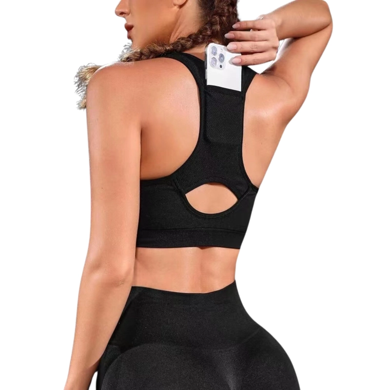 CONJUNTO ULTRA SLIM MUJER SUKHA NEGRO PUSH UP SIN MANGAS TIRO ALTO CELULAR - 2