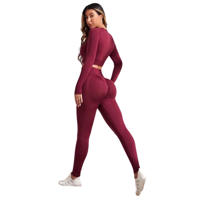 CONJUNTO ULTRA SLIM MUJER SUKHA BURDEO PUSH UP MANGA LARGA TIRO ALTO - 1