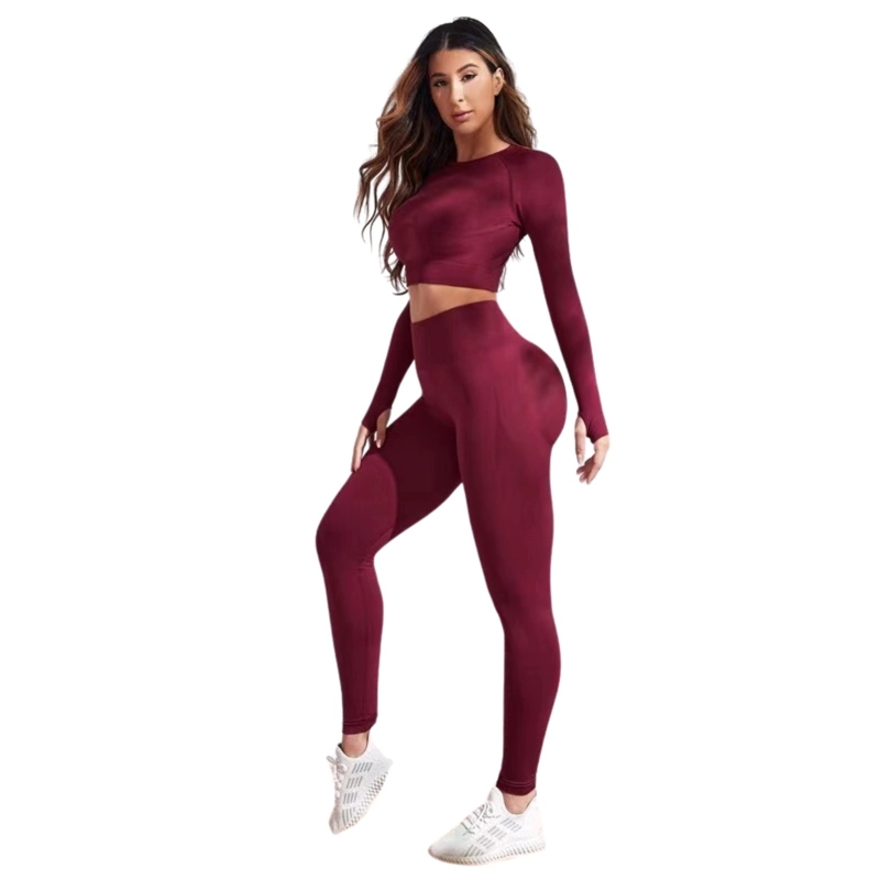 CONJUNTO ULTRA SLIM MUJER SUKHA BURDEO PUSH UP MANGA LARGA TIRO ALTO - 2
