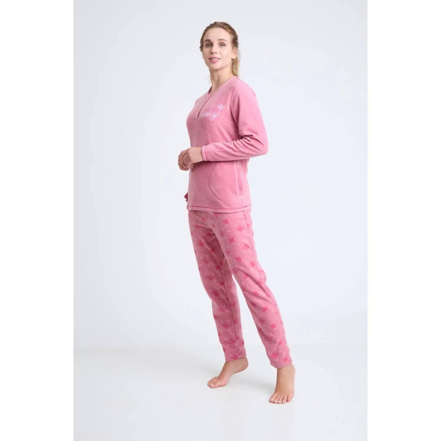 PIJAMA POLAR MUJER DETALLES BORDADOS 1774 BECKIL - 1