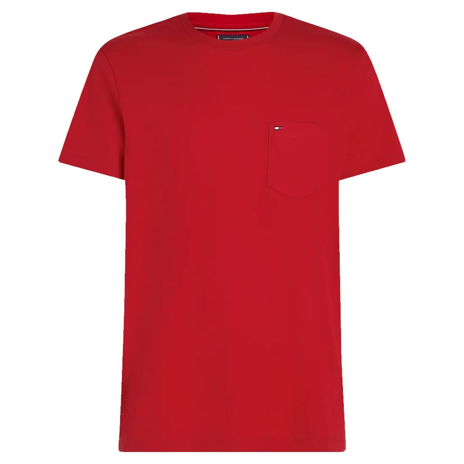 POLERA CUELLO REDONDO CON BOLSILLO ROJO TOMMY HILFIGER - 1