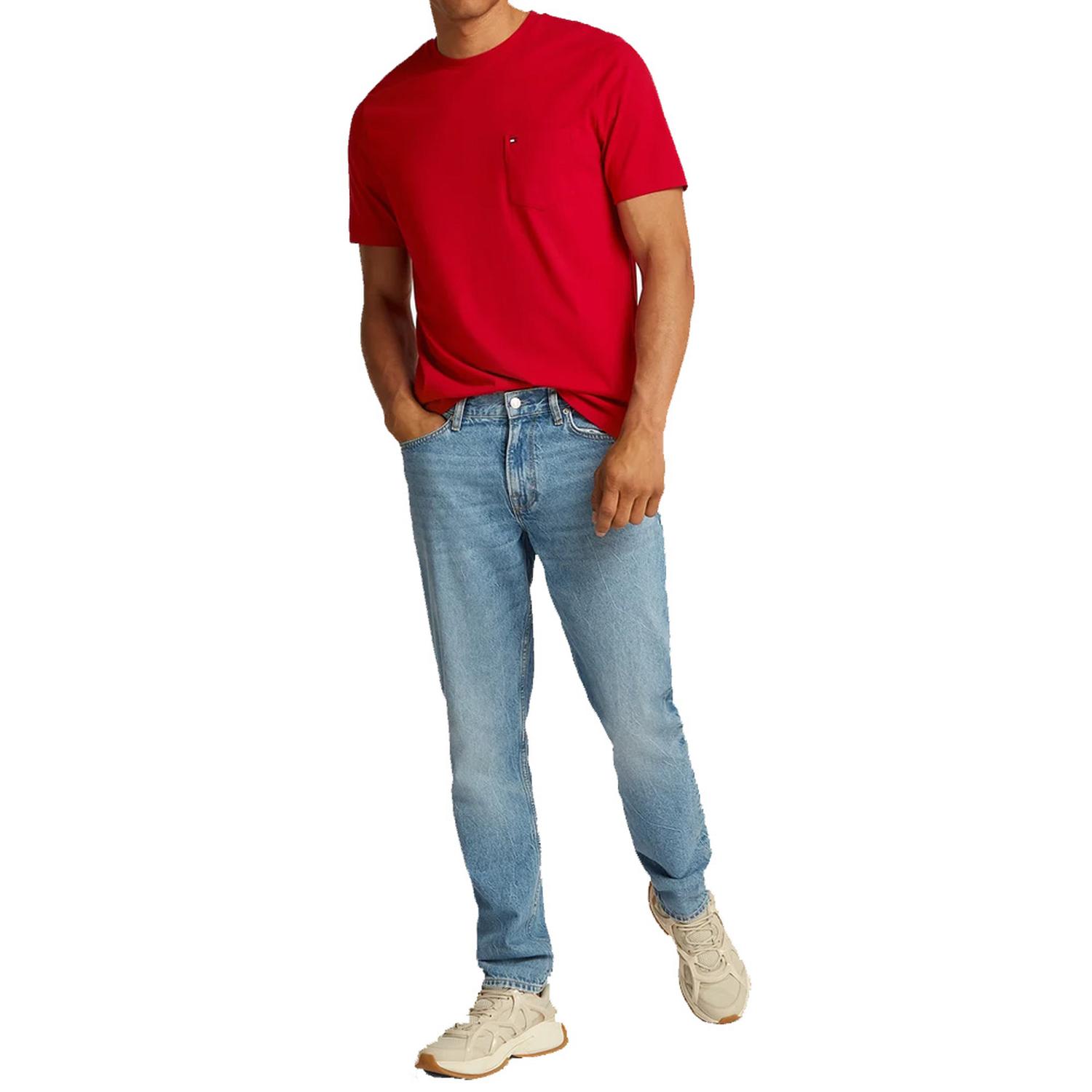 POLERA CUELLO REDONDO CON BOLSILLO ROJO TOMMY HILFIGER - 3