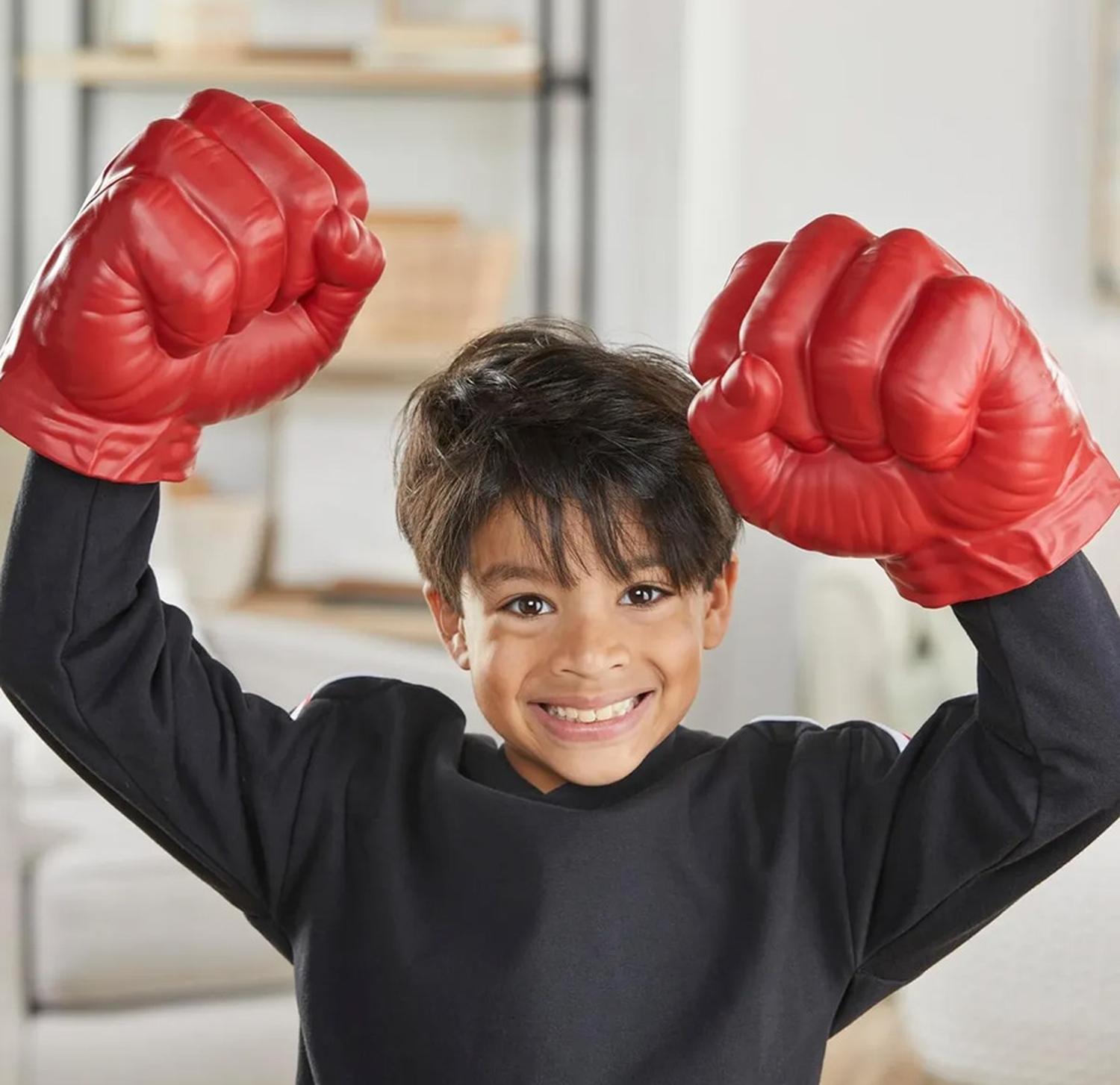 GUANTES SÚPER PUÑOS HULK EN COLOR ROJO - 4