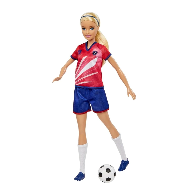 BARBIE PROFESIONES JUGADORA DE FUTBOL CAMISETA ROJA MATTEL - 2