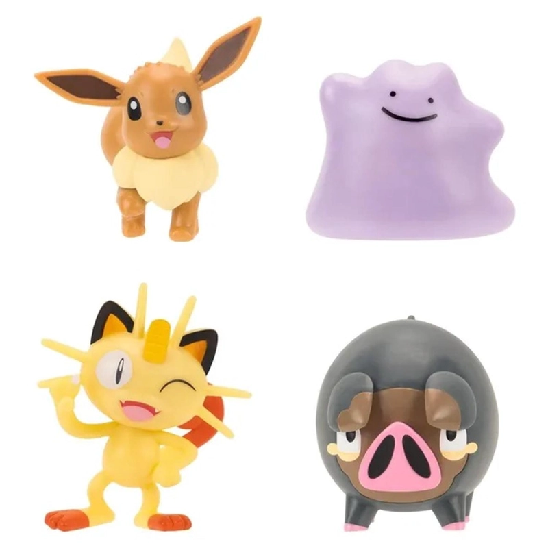 SET FIGURAS POKEMON MEOWTH EEVEE DITTO LECHONK PKW4375 - 2