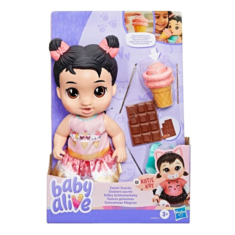 MUÑECA BABY ALIVE DULCES GOLOSINAS KATIE KAT - 2