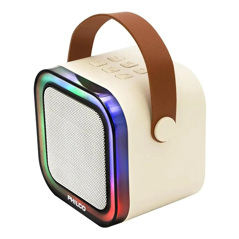 MINI PARLANTE KARAOKE TWS 731W LUZ RGB + 2 MICROFONOS PHILCO - 5