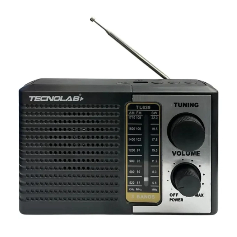 RADIO PORTATIL TECNOLAB TL639 NEGRO 5W - 1