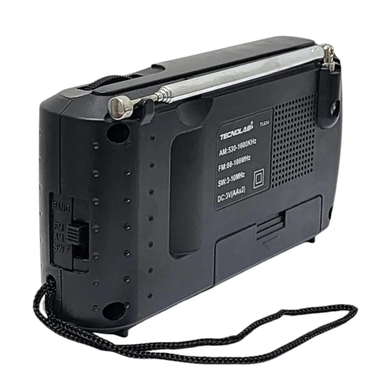 RADIO PORTATIL AM-FM TECNOLAB TL634 NEGRO 3W - 3