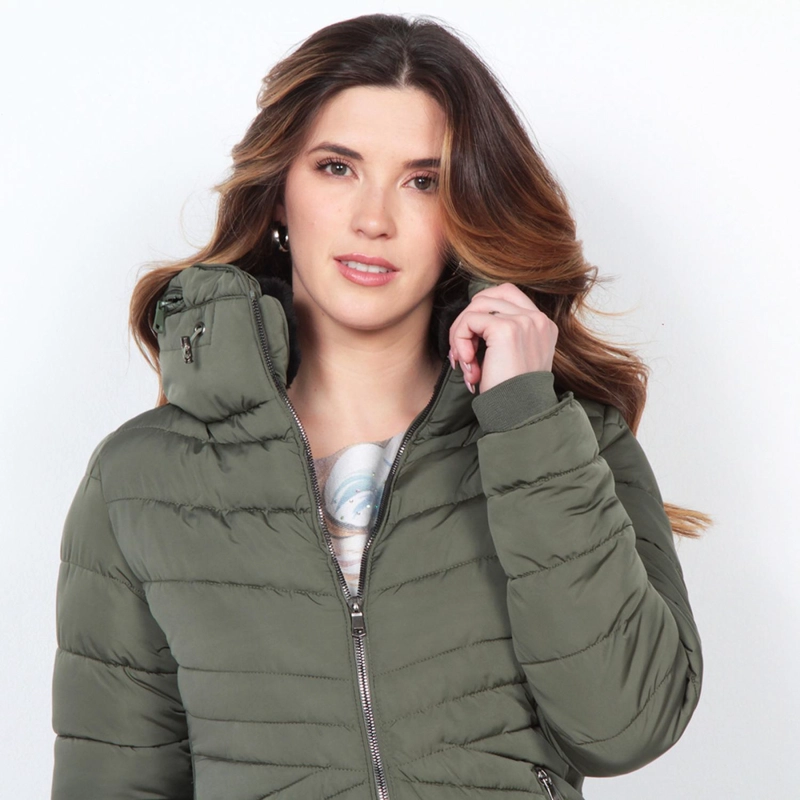 PARKA CAPUCHA INTERNA VERDE MUJER SN1263WA WADOS - 3