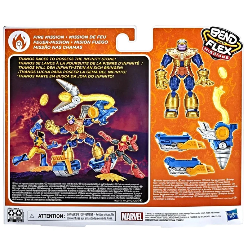 FIGURA BEND AND FLEX THANOS FIRE MISSION F5869 HASBRO - 3