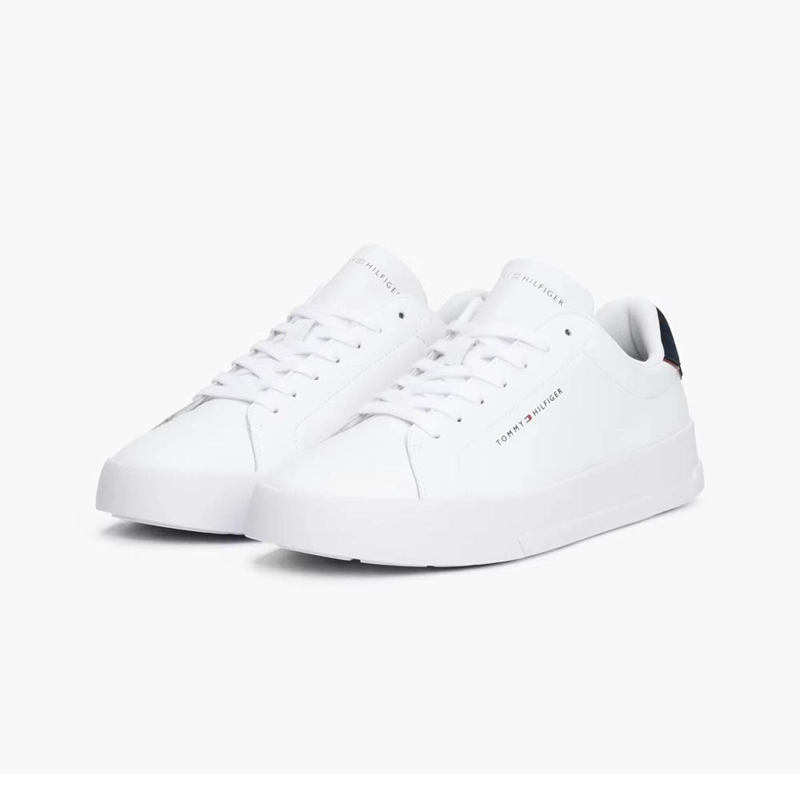 ZAPATILLAS TOMMY HILFIGER TH COURT LEATHER DETAIL ESSENTIAL BLANCO/CIELO DESE RTICO 53670LD - 2