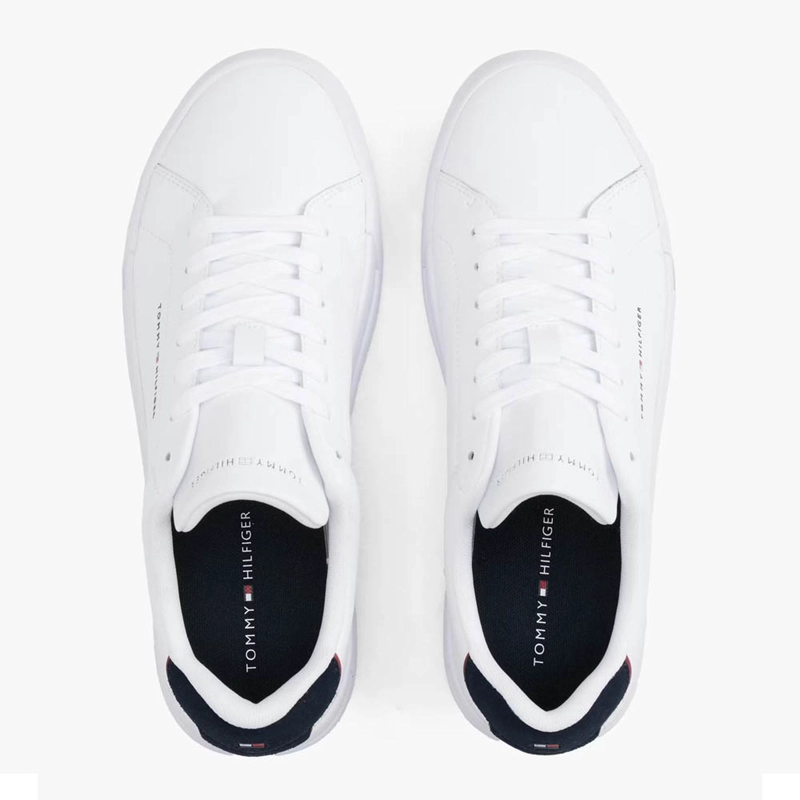 ZAPATILLAS TOMMY HILFIGER TH COURT LEATHER DETAIL ESSENTIAL BLANCO/CIELO DESE RTICO 53670LD - 3