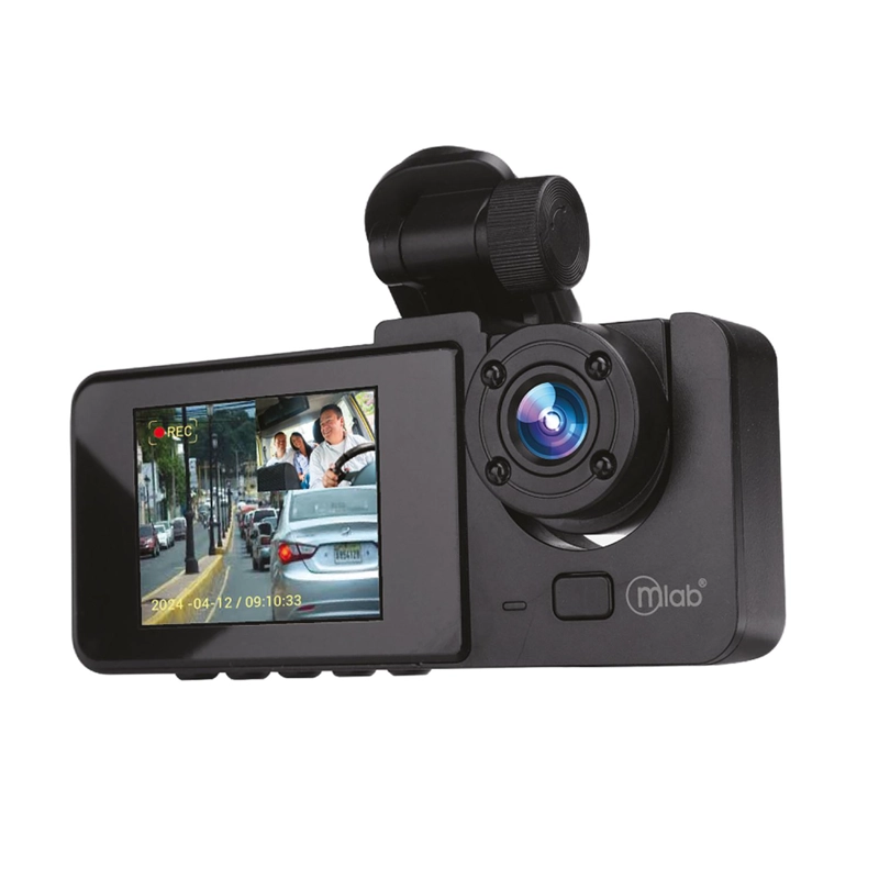 CAMARA AUTO MLAB DVR FHD, 2 CAMARAS FRONT 1080P/INSIDE 720P - 2