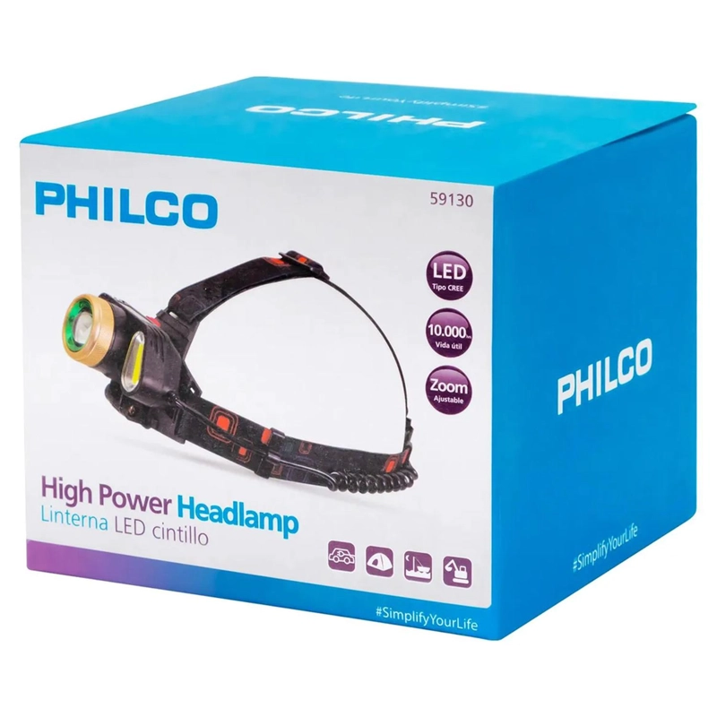 LINTERNA LED CINTILLO ZOOM AJUSTABLE PHILCO - 1