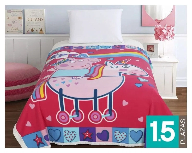FRAZADA POLAR SHERPA PEPPA PIG 1.5 PLAZAS - 3