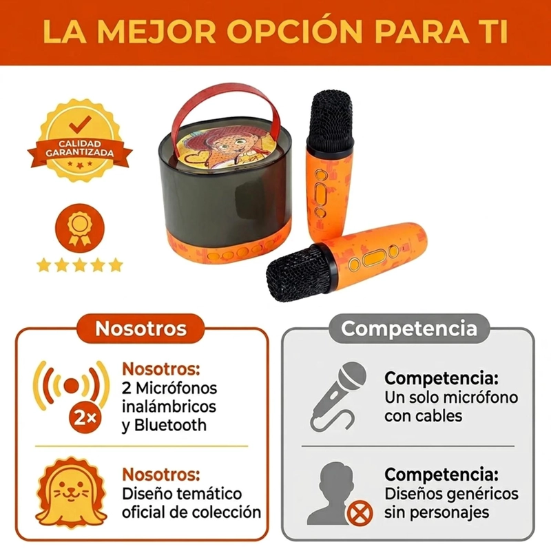 PARLANTE KARAOKE 2 MICROFONOS BLUETOOTH TOY STORY 5 - 4