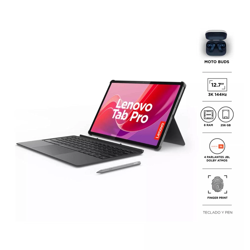 TABLET LENOVO IDEA TAB PRO + PACK TECLADO Y TAB PEN PLUS + MOTO BUDS ZAE40165CL - 2