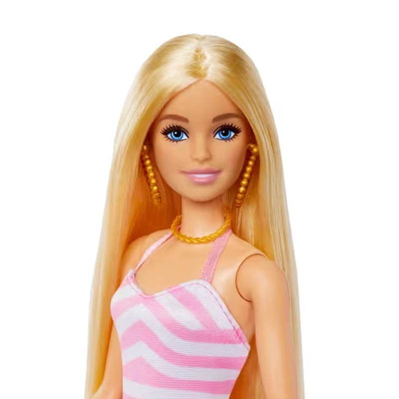 MUÑECA BARBIE RUBIA CON BAÑADOR Y ACCESORIOS PLAYEROS - 1