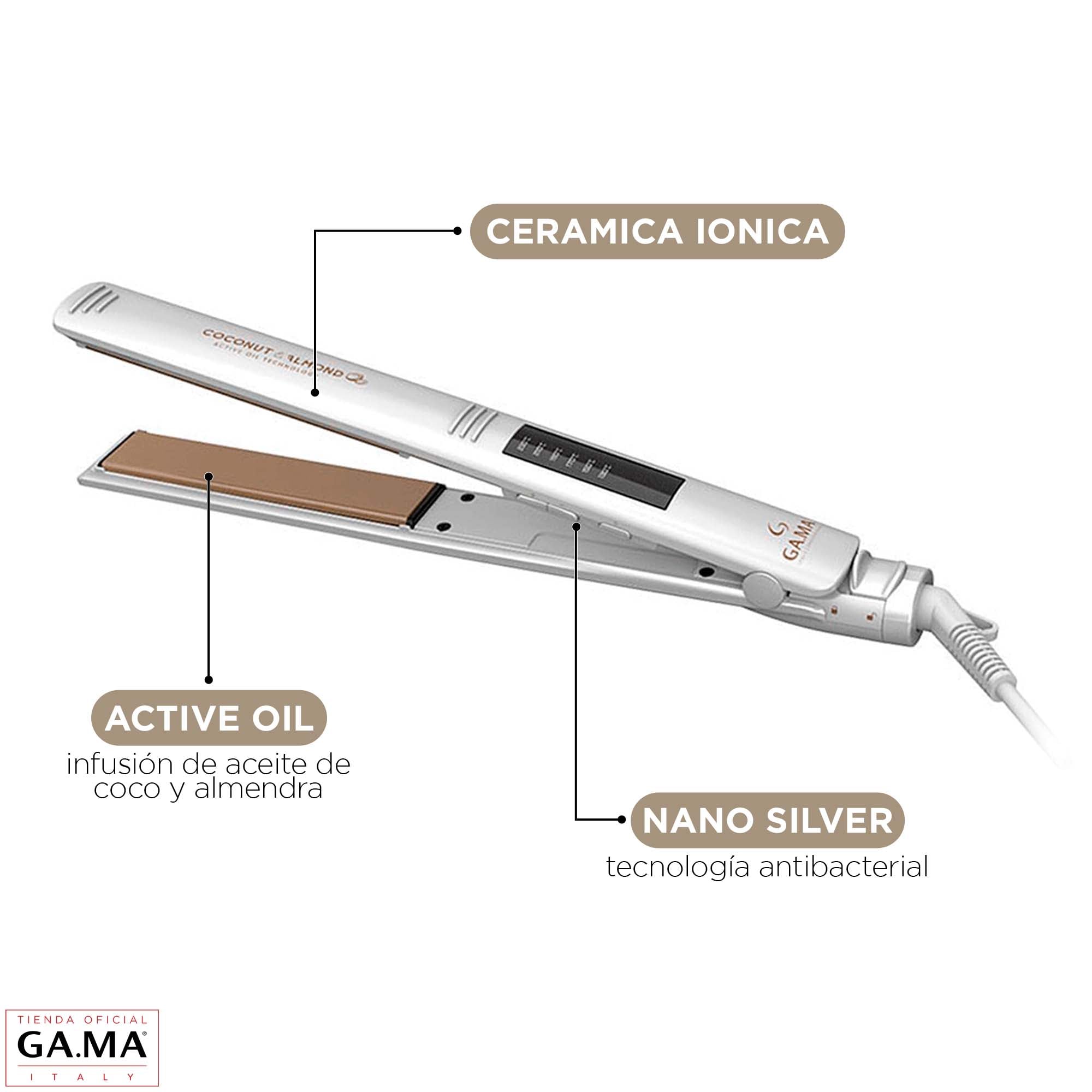 PLANCHA ALISADORA GAMA ELEGANCE LED COCONUT & ALMOND | Blanco - 3