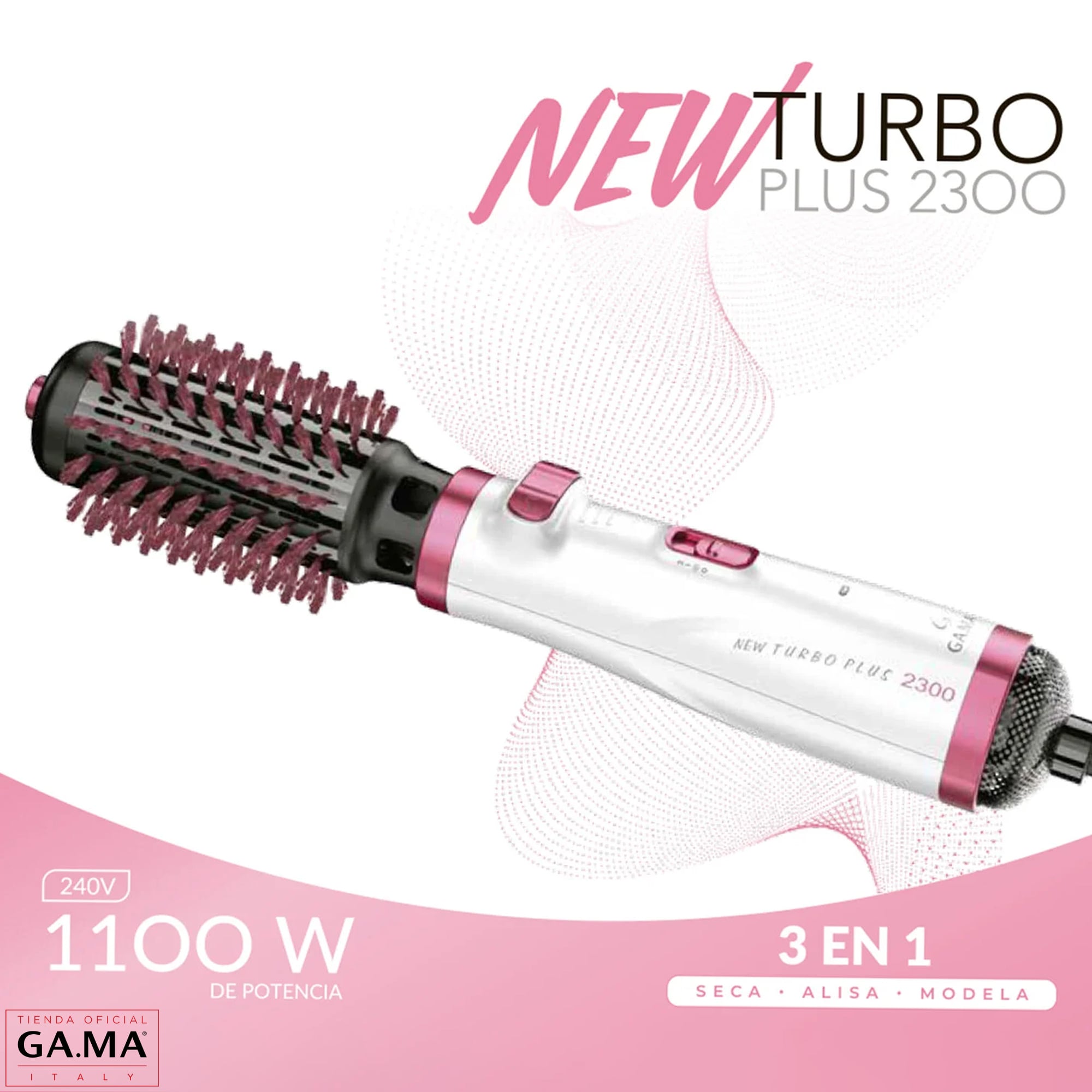 CEPILLO MODELADOR GIRATORIO GAMA NEW TURBO 2300 ONDULADOR | Blanco - 6