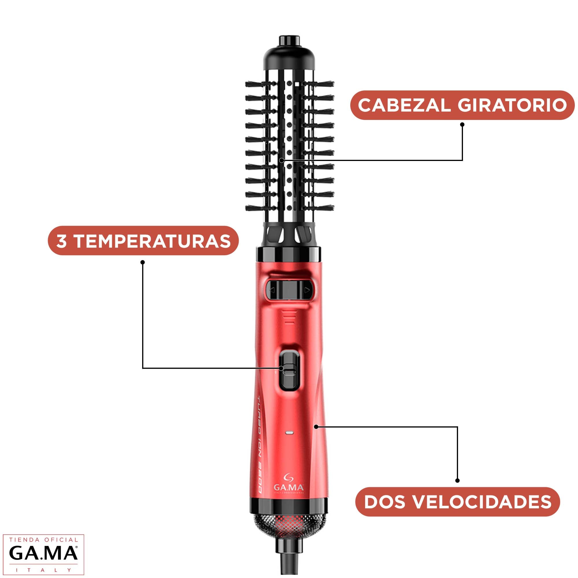 CEPILLO MODELADOR GAMA TURBO ION 2600 SECA ALISA Y MODELA | Negro - 4