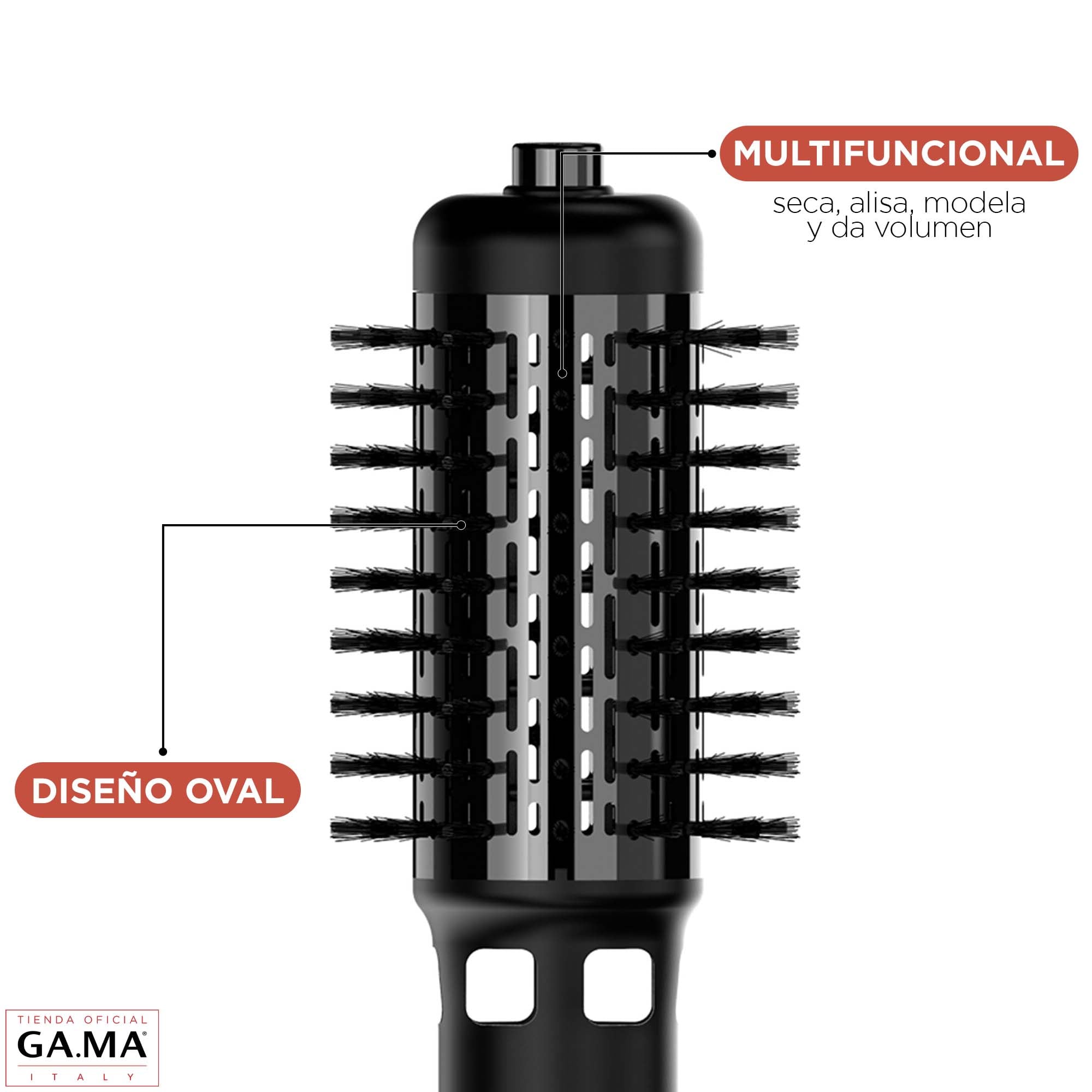 CEPILLO MODELADOR GAMA TURBO ION 2600 SECA ALISA Y MODELA | Negro - 5