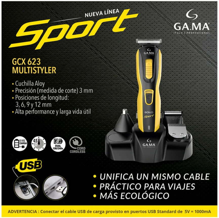CORTAPELO MULTISTYLER GAMA GCX 623 SPORT USB INALÁMBRICO - 6