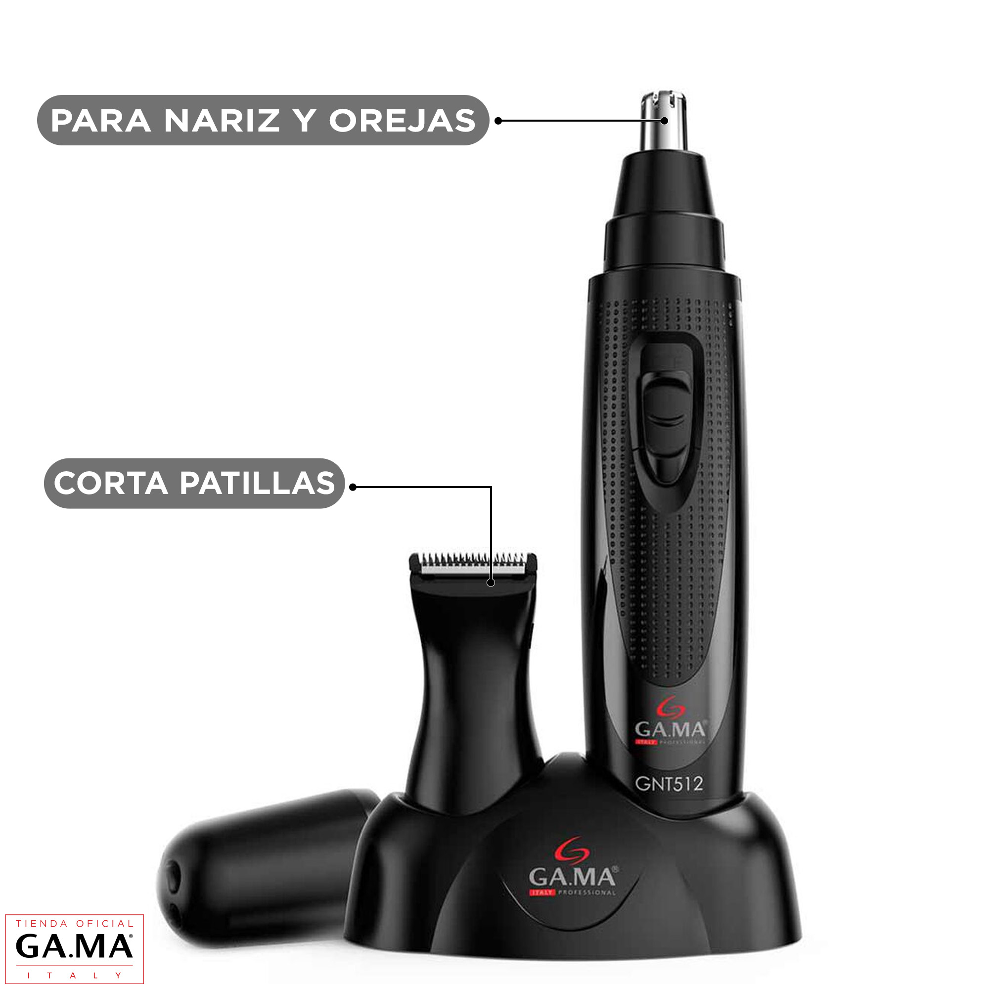 CORTAPELOS TRIMMER GNT512 INALÁMBRICO CABELLO NARIZ Y OREJAS - 2