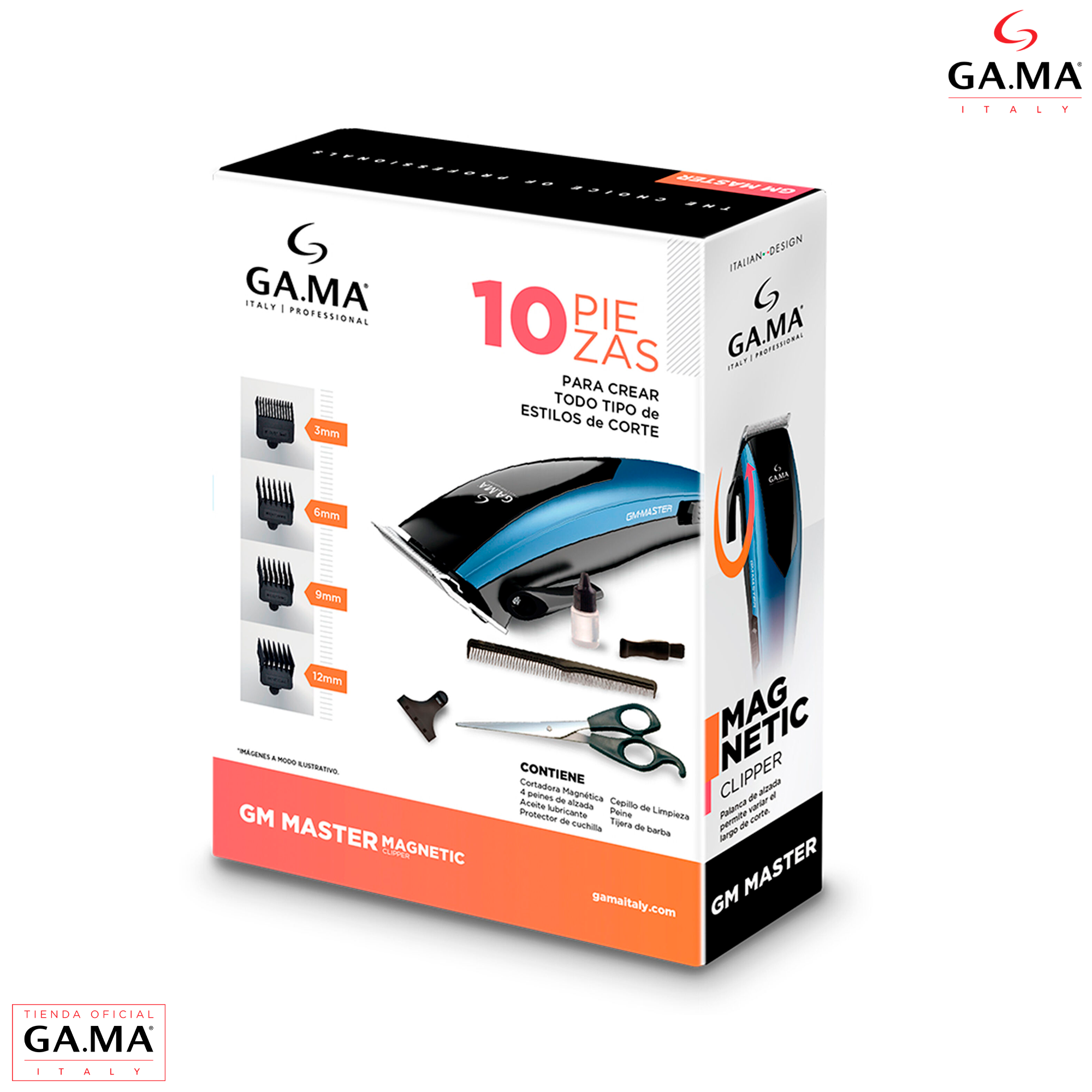 CORTAPELOS GM MASTER CLIPPER GAMA MOTOR MAGNÉTICO 10 PIEZAS - 8