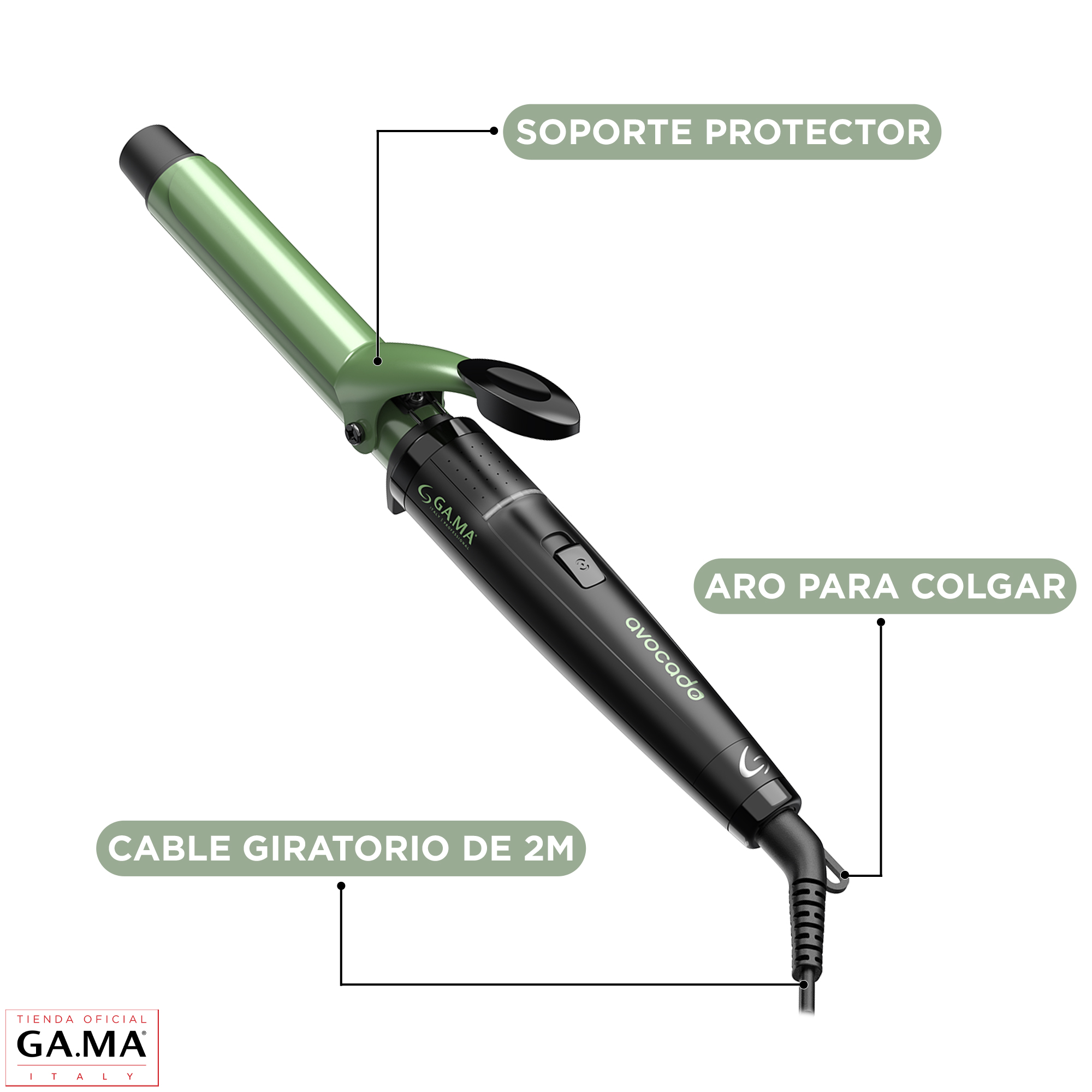 RIZADOR ONDULADOR 25 mm GAMA AVOCADO CERAMIC ION - 5