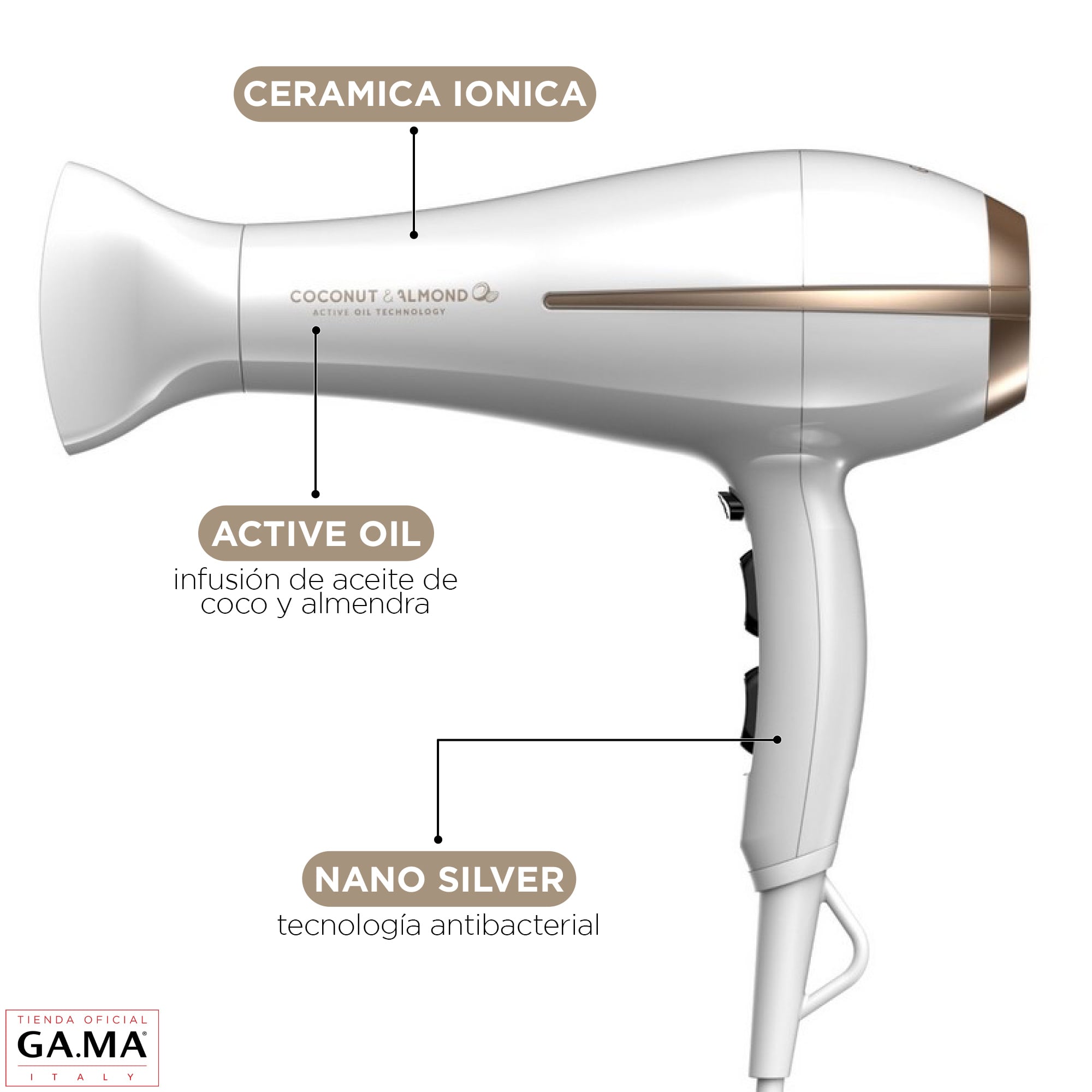 SECADOR BORA GAMA COCONUT & ALMOND ACTIVE OIL TECHNOLOGY - 3