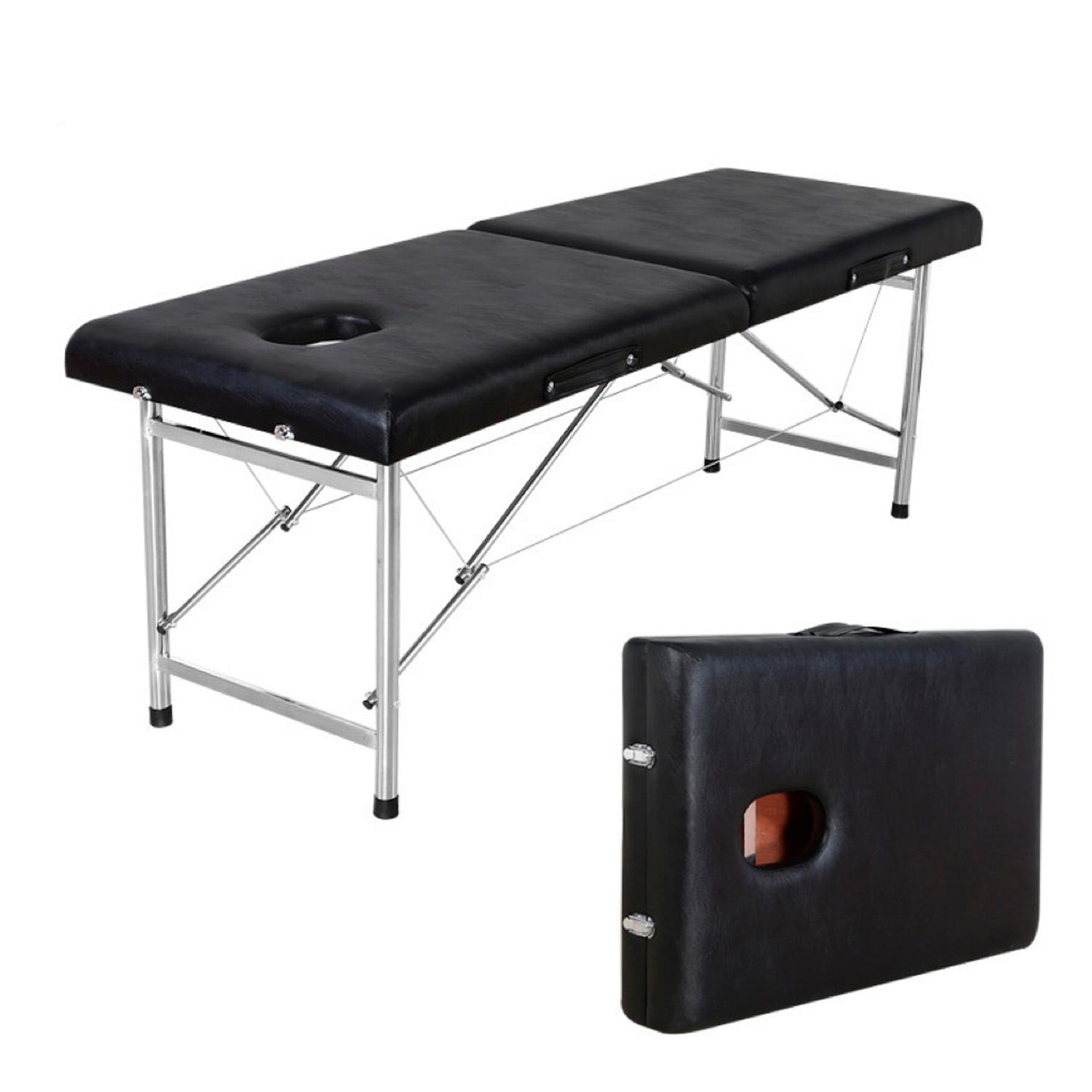 CAMILLA PARA MASAJES DE 2 CUERPOS PORTATIL NEGRA - 1