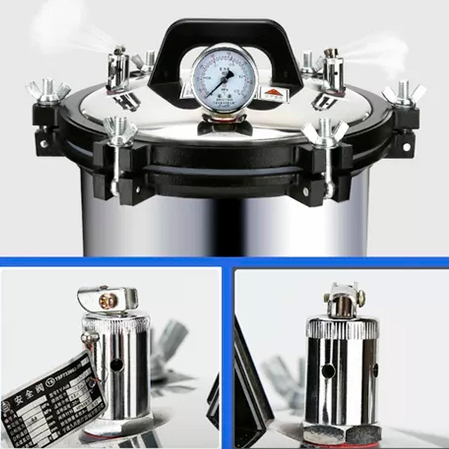 ESTERILIZADOR ULTRA ESTETICA AUTOCLAVE 18 L 3 PIEZAS VAPOR PRESION ACERO INOXIDABLE - 3