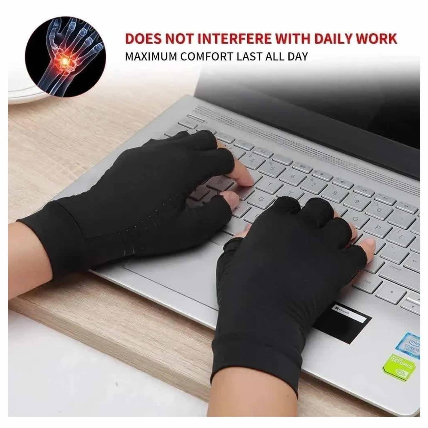 GUANTES ULTRA ESTÉTICA COBRE COMPRESIÓN ARTRITIS TENDINITIS TÚNEL CARPIANO - 4