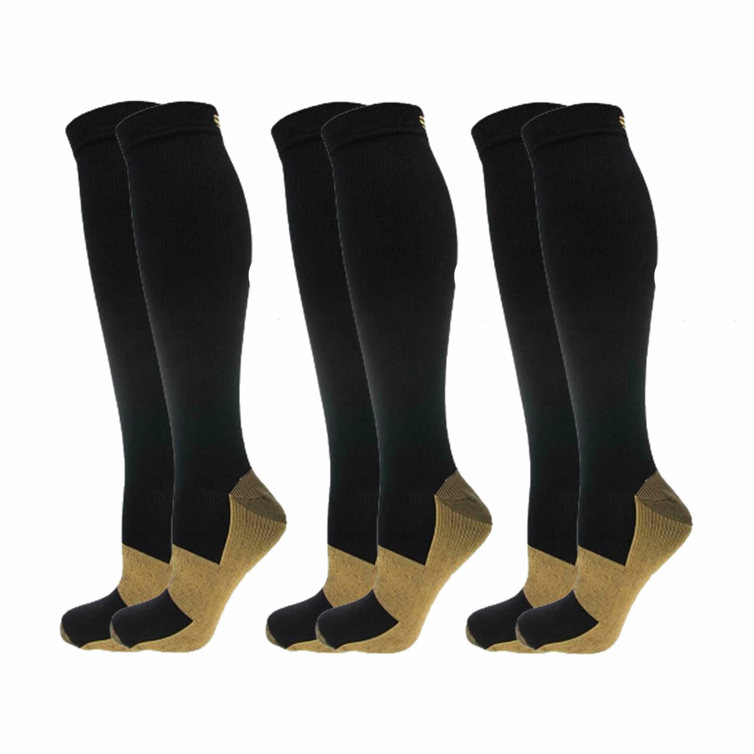 PACK DE 3 MEDIAS DE COMPRESION (CIRCULACION, VARICES, OTROS) TALLAS - 1