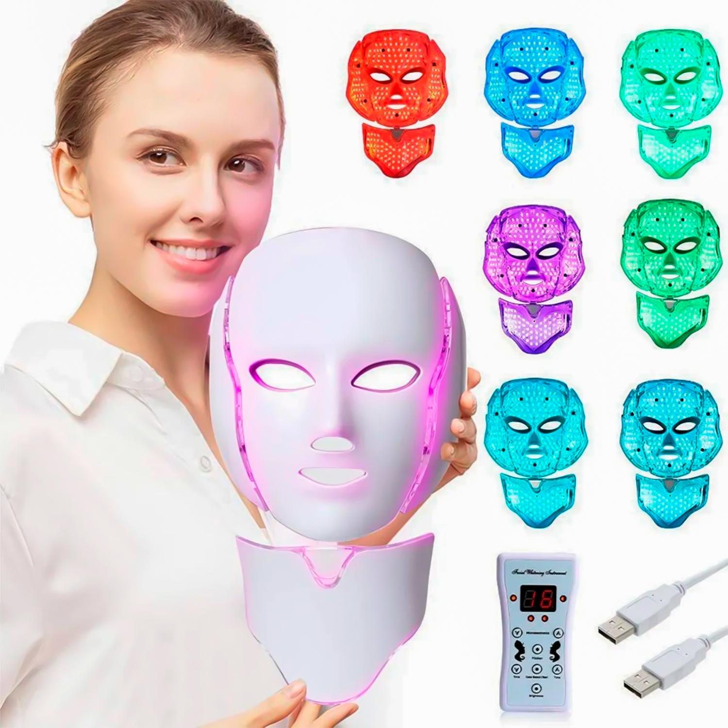 MASCARA FOTOTERAPIA ROSTRO ULTRA ESTÉTICA FACIAL LED 7 COLORES - 2