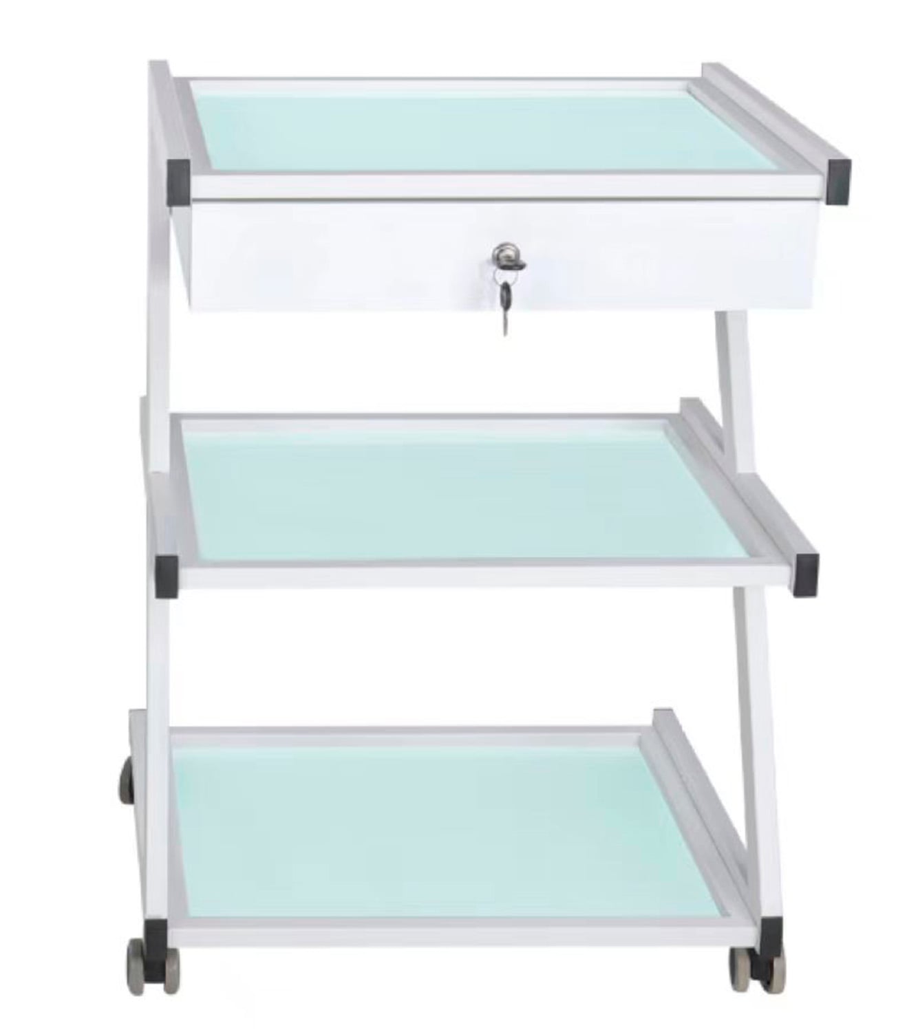 MESA AUXILIAR CENTRO ESTÉTICA 3 NIVELES CON CAJÓN - 1