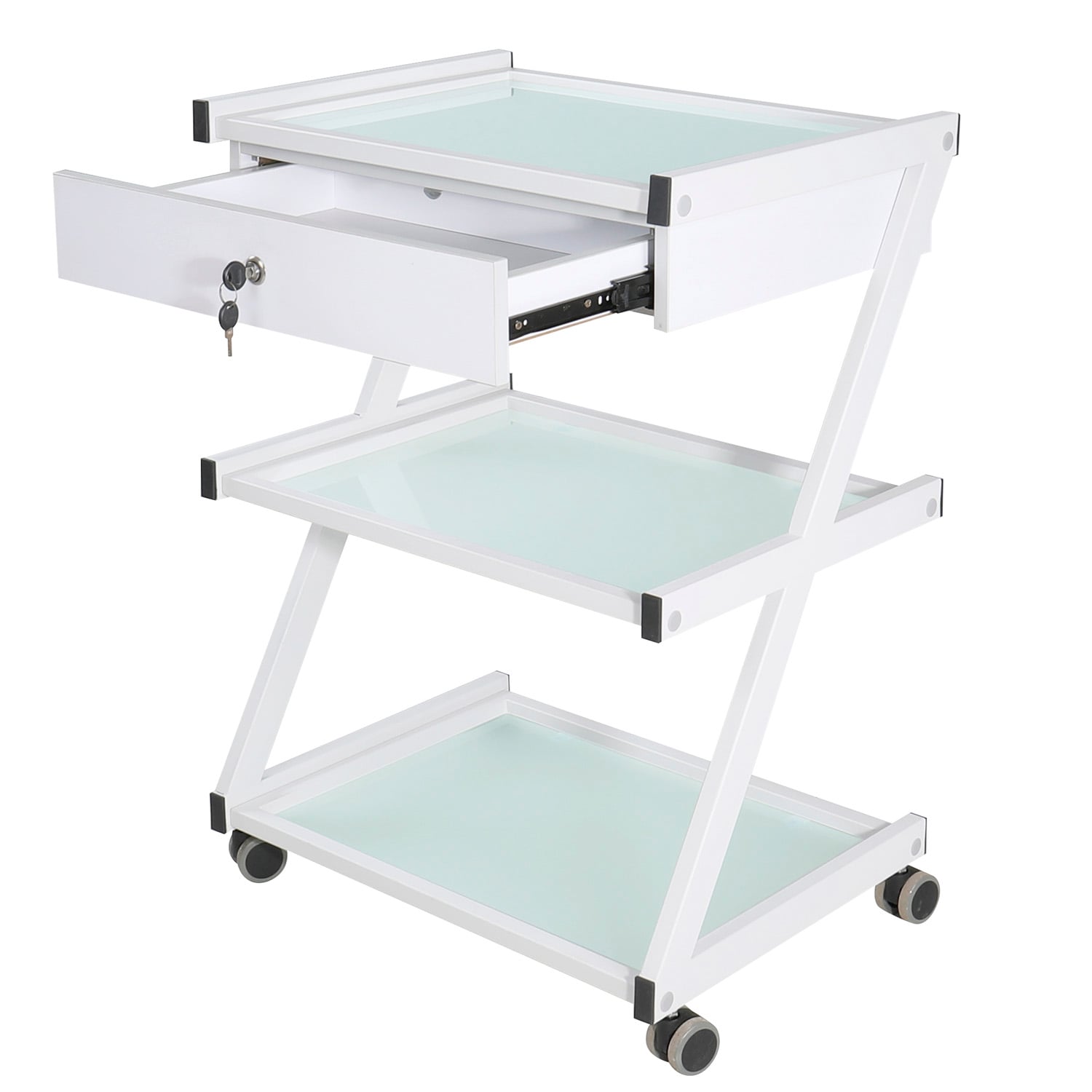 MESA AUXILIAR CENTRO ESTÉTICA 3 NIVELES CON CAJÓN - 2