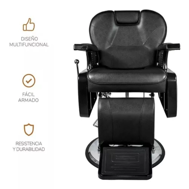 SILLA ACERO NEGRO BARBERIA PELUQUERIA PRO - 8