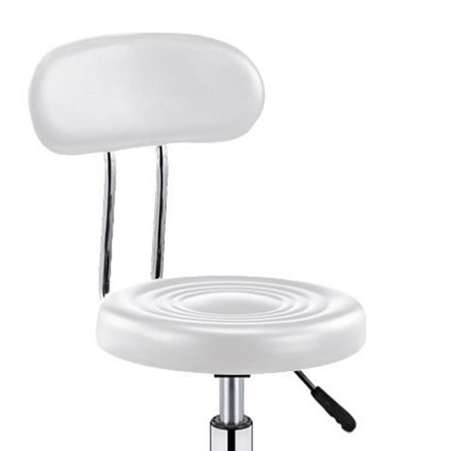 PISO CLÍNICO BLANCO TABURETE CON RESPALDO 5 RUEDAS - 3