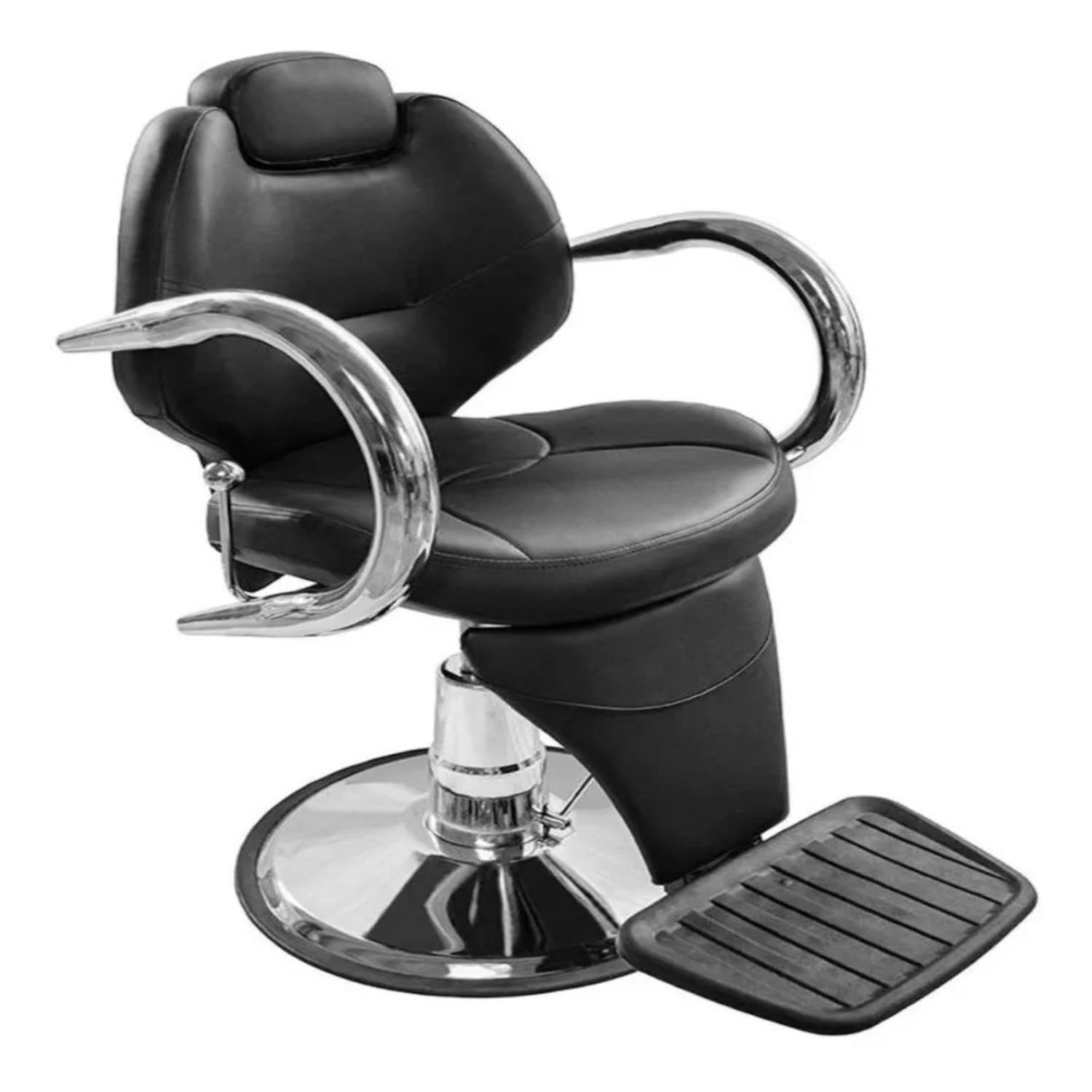 SILLA ULTRA ESTÉTICA ACERO NEGRO BARBERIA PELUQUERÍA BLING - 2