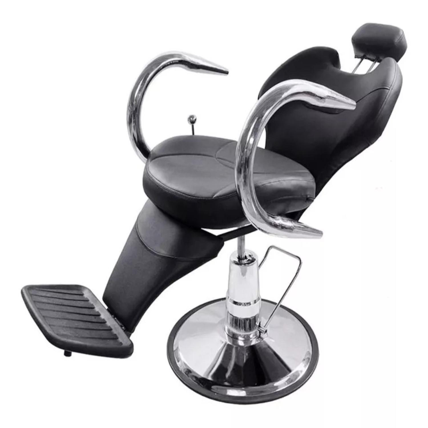 SILLA ULTRA ESTÉTICA ACERO NEGRO BARBERIA PELUQUERÍA BLING - 4