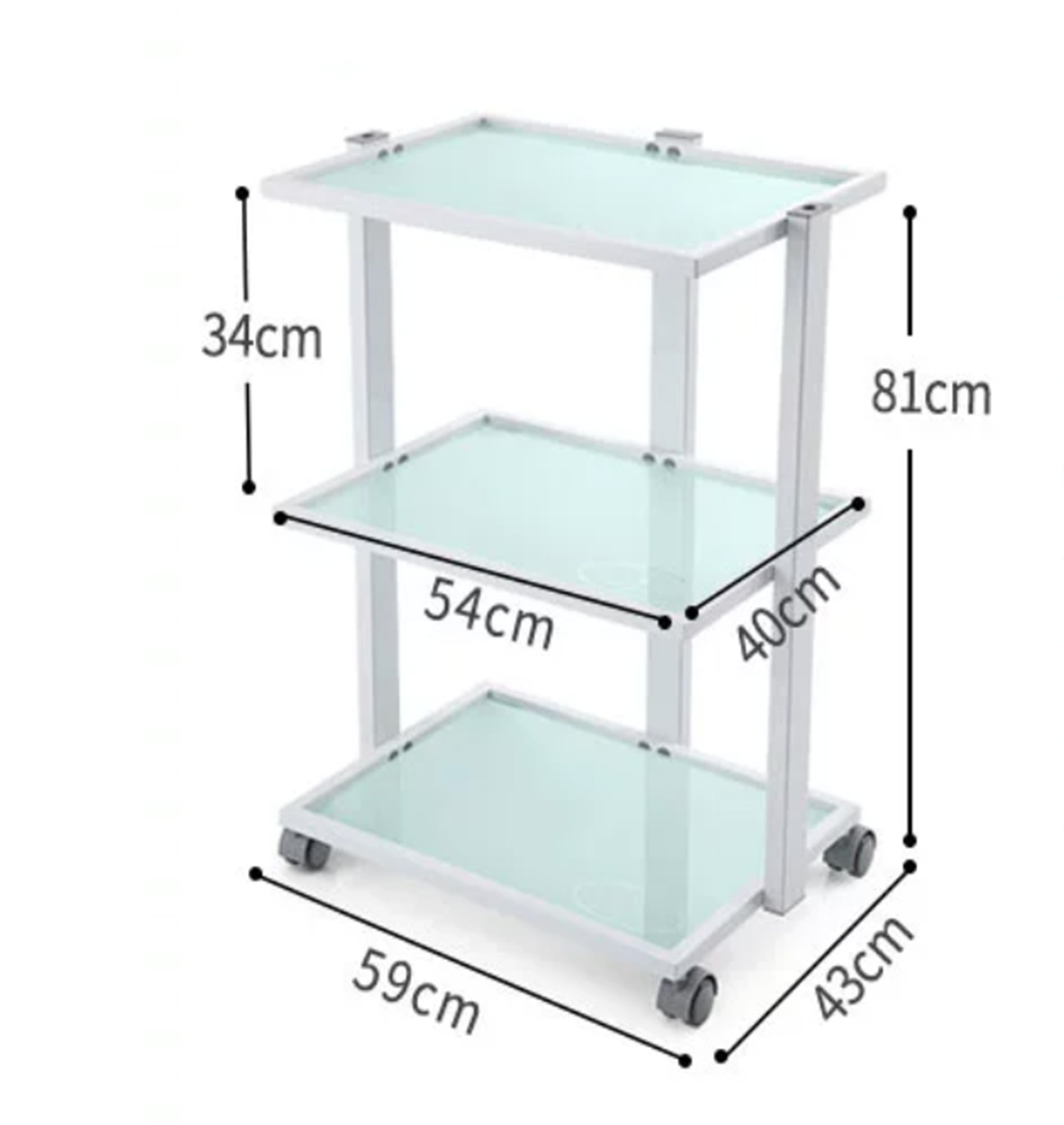 MESA ULTRA ESTÉTICA AUXILIAR 3 NIVELES RECTA - 2